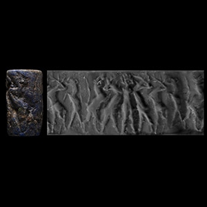 Akkadian Lapis Lazuli Master of Animals Type Cylinder Seal