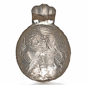 Byzantine Rock Crystal Pendant with Cross and Christ Riding a Donkey