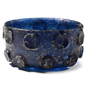 Sassanian Deep Blue Cut-Glass Bowl