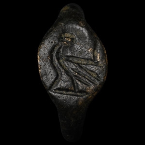 Roman Bronze Ring with Bird
