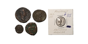Group of Six [6] AR and AE Ancient Coins.