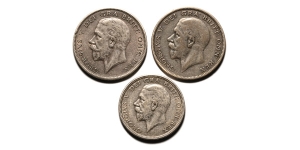 Group of Three [3] George V AR Coins.