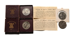 Group of Four [4] George VI & Elizabeth II Coins.