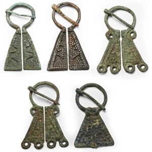 Viking Inspired Bronze Omega Penannular Brooch Collection