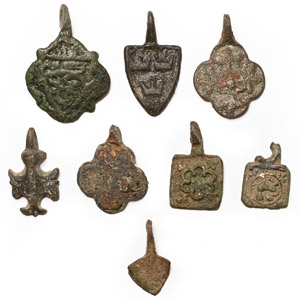 Medieval Knights Enamelled Bronze Heraldic Horse Harness Pendant Collection
