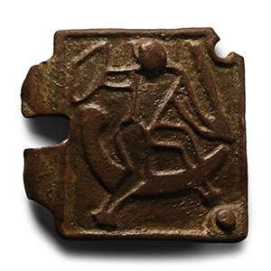 Norman Bronze Belt Buckle Plate with Warrior