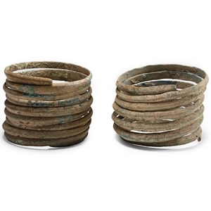 Bronze Age Coiled Snake Bracelet Pair