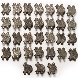 Viking Age High Tinned Bronze Horse Harness Rein Mount Group