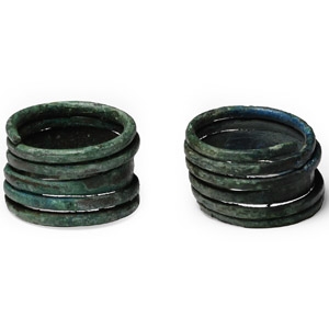 Viking Age Bronze Coiled Ring Pair