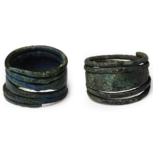 Viking Age Bronze Coiled Ring Pair