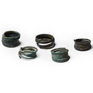 Viking Age Bronze Coiled Ring Group