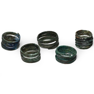 Viking Age Bronze Coiled Ring Group