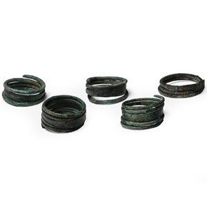 Viking Age Bronze Coiled Ring Group