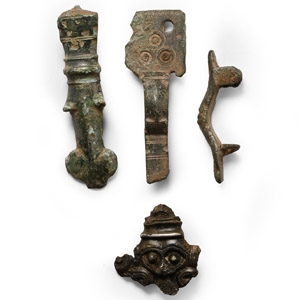 Anglo-Saxon Bronze Brooch and Fragment Group