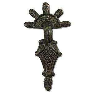 Gothic Bronze Radiate-Head Brooch