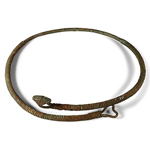 Large Viking Age Bronze Coiled Wire Neck Torc