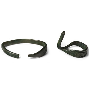 Roman Bronze Snake-Head Armilla Bracelet Group