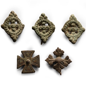 Medieval Bronze Badge and Mount Group