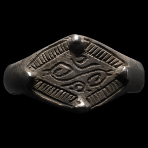 Medieval Silver Ring with Lozenge-shaped Bezel