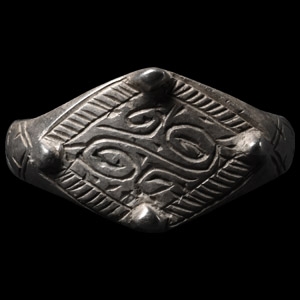 Medieval Silver Ring with Lozenge-shaped Bezel