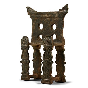 Late Roman Bronze Throne for a Seated Figure of a Bishop or High Functionary