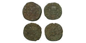 Group of Four [4] Charles I AE Rose Farthings.