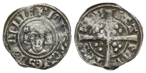 Low Countries. Flanders, John II of Avenses, Sterling Imitation AR Crockard Penny.