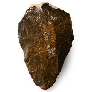 Stone Age St. Meme Brown Flint Bifacial Handaxe