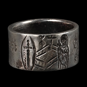 Georgian Silver And The Word Was Made Flesh, And Dwelt Among Us Iconographic Ring
