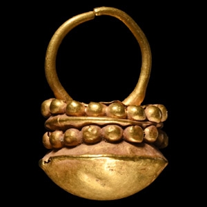 Western Asiatic Gold Bucket-Shaped Earring