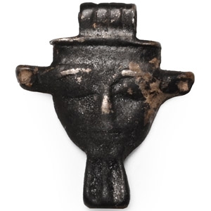 Egyptian Silver Hathor Head Amulet