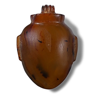 Spectacular Egyptian Carnelian Heart Amulet