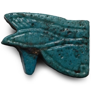 Egyptian Deep Blue Glazed Faience Eye of Horus Amulet