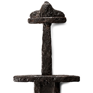 Viking Iron Sword with Three-Lobed Pommel
