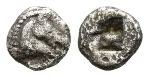 Western Asia Minor, uncertain mint (Kyme?) AR Fraction.