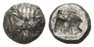 Cimmerian Bosporos, Pantikapaion AR Triobol.