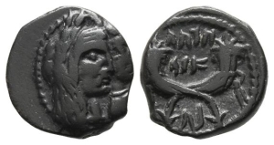 Nabataea, Aretas IV, with Shaqilat AE 18mm.