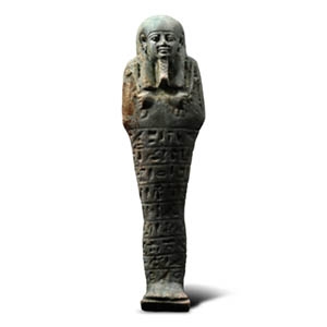 Large Egyptian Blue Glazed Hieroglyphic Shabti