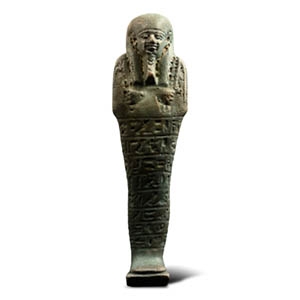 Large Egyptian Blue Glazed Hieroglyphic Shabti