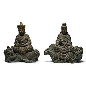 Chinese Bronze Guardian Figures
