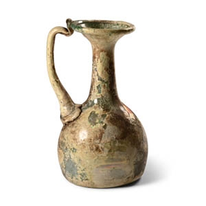 Roman Glass Juglet with Iridescent Surface