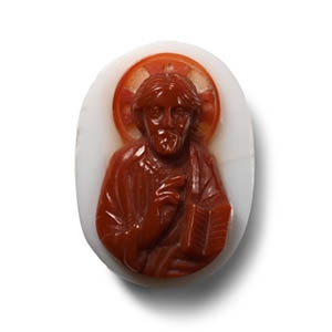 Byzantine Style Agate Cameo Depicting Christ Blessing