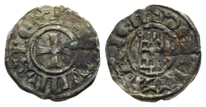 Crusaders. Latin Kingdom of Jerusalem, Baldwin III BI Obol.