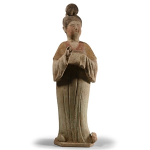 Chinese Large Tang Terracotta Courtly Lady