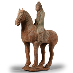 Chinese Tang Terracotta Horse and Rider