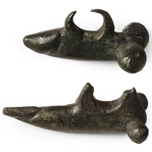 Roman Bronze Phallic Pendant Pair