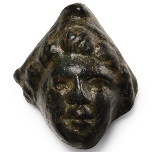 Roman Bronze Attis Head Mount