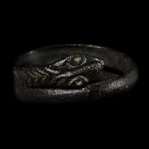 Romano-Egyptian Bronze Snake Ring
