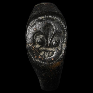 Medieval Bronze Ring with Fleur-de-Lys