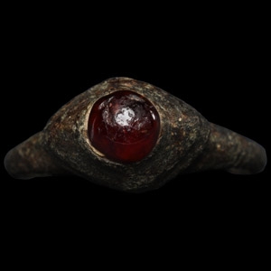 Medieval Silver Ring with Garnet